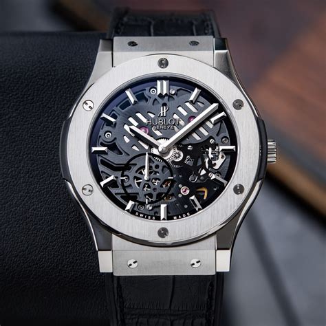 hublot classic fusion classico ultra-thin skeleton titanium 42mm|hublot classic fusion price.